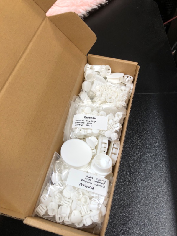 Photo 3 of 320Pcs 8 Sizes White Plugs Hole Plastic Hole Plugs Hole Round Plugs, Plastic Hole Cover Snap in Locking Hole Plugs for Kitchen Cabinet Furniture (3/16“, 1/4“,5/16“, 3/8“,1/2“, 5/8“, 1“, 11/2“)
