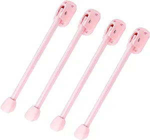 Photo 1 of Savagrow 4pcs  Pink 10" Plastic Folding Table Legs Portable Table 90 Degree Folding Legs for Bed Table,Small Table with Screws