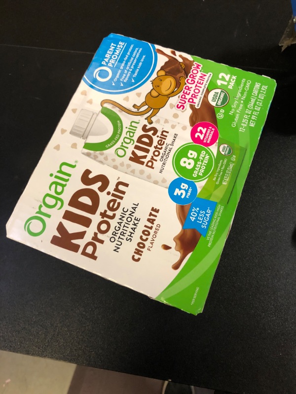 Photo 2 of Orgain Organic Kids Protein Nutritional Shake, Chocolate - 8g of Protein, 22 Vitamins & Minerals, Fruits & Vegetables, Gluten Free, Soy Free, Non-GMO, 8.25 Fl Oz (Pack of 12) Chocolate 8.25 Fl Oz (Pack of 12)