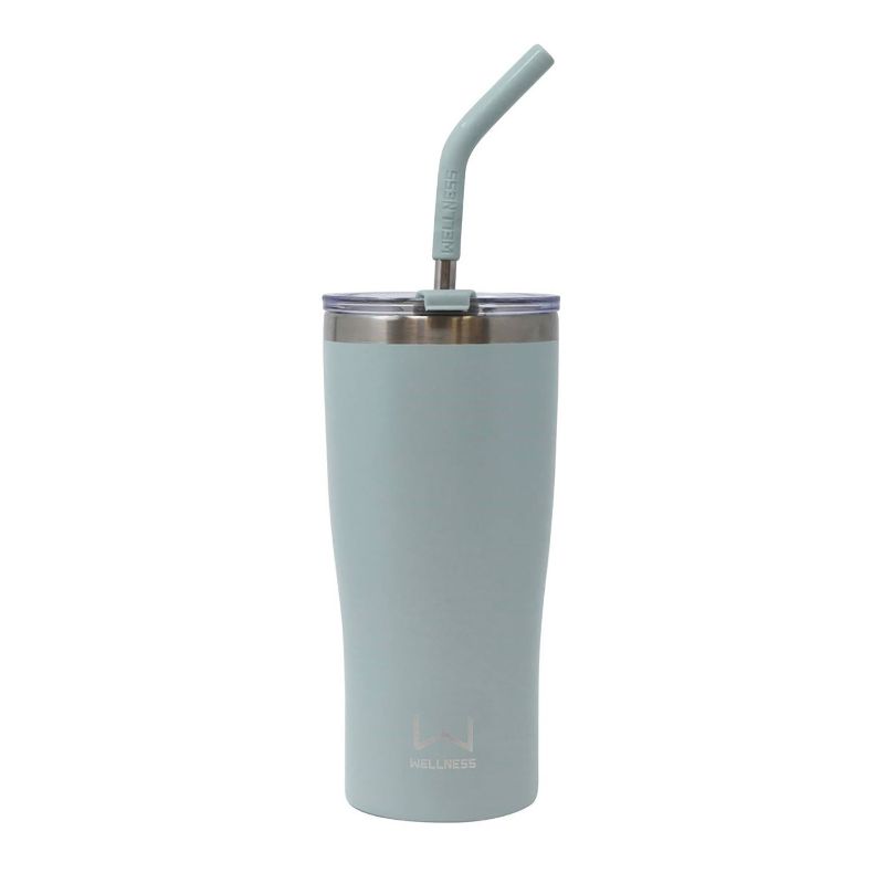 Photo 1 of  Wellness 20-oz. Double-Wall Stainless Steel Tumbler with Straw
