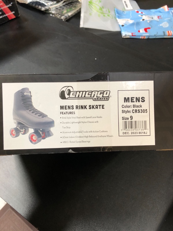 Photo 2 of Chicago Classic Men's Rink Skates
size  9 (major damage to wheels)