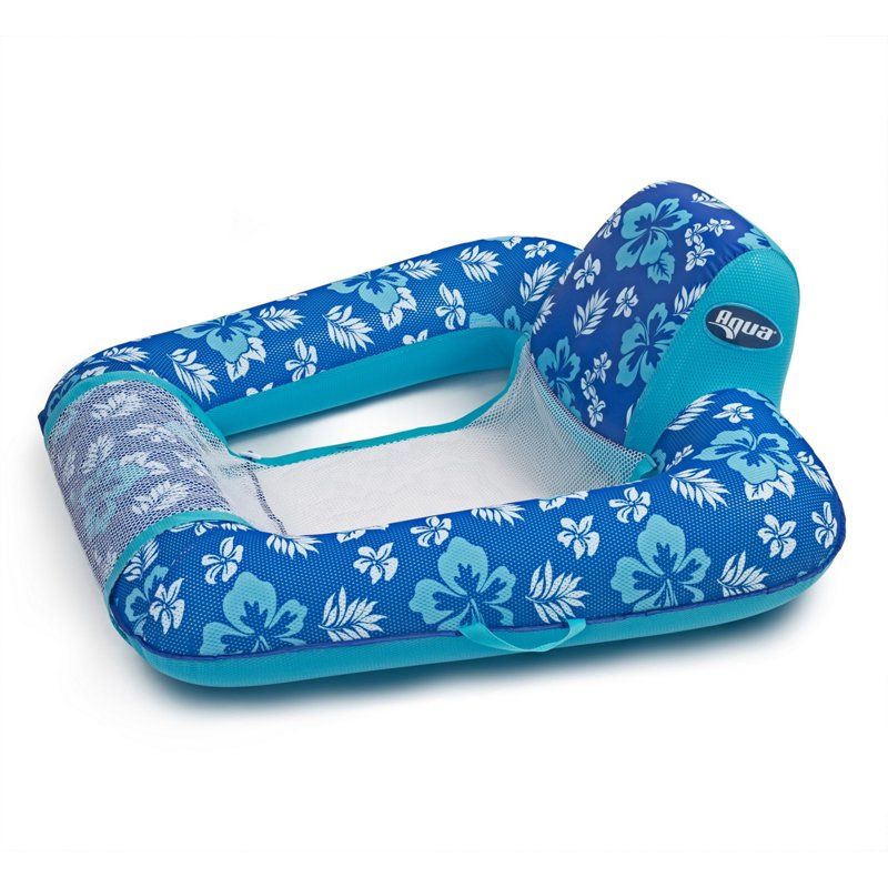 Photo 1 of Aqua-Leisure Zero Gravity Printed Pool Float Chair Blue/White - Pool Games and Toys at Academy Sports
