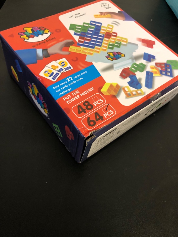 Photo 1 of 64pcs Tetra Tower Game Balance Stacking Blocks, Tetra Tower Balancing Stacking Board Games Building Blocks Puzzle Toy