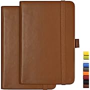 Photo 1 of Deziliao 2 Pack Pocket Notebook Journal with Pen Loop, 3.8" x 5.7" Mini Journal Notepad Small Notebook,100Gsm Premium Thick Paper with Pocket?Brown