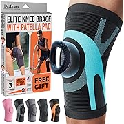 Photo 1 of DR. BRACE ELITE Knee Brace For Knee Pain, Compression Knee Sleeve With Patella Pad For Maximum Knee Support And Fast Recovery For Men And Women-Please Check How To Measure Video (Neptune, Medium)