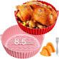Photo 1 of Air Fryer Liners, MIAOKE 8.5 Inch Silicone Air Fryer Liners with Silicone Oil Brush And Anti-Scald Gloves Set Heat Resistant Easy Cleaning Reusable Air Fryer Accessories 5 Pack- (Red/Pink)
