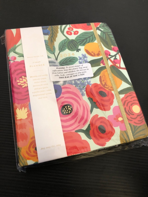 Photo 2 of Paper Co. 2024 Garden Party 17-Month Covered Planner - Aug 2023-Dec. 2024, Weekly and Monthly Pages, Includes Inspirational Quotes, Sticker Sheets, and Illustrated Endpapers