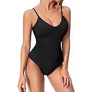 Photo 1 of Size XXL--Women's Vintage Padded Push up One Piece Swimsuit Tummy Control Sexy Vneck Bathing Suits Plus Size Swimwear Black XXL