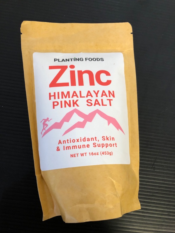Photo 2 of exp date 03/2026--Himalayan Pink Salt + Zinc | Fine Grain 1 lbs | Premium Organic Pure & Unrefined | Healthy Nutrient & Mineral Dense | Vegan | 11 Month Supply | (1 Pound Bag) Himalayan Salt + Zinc