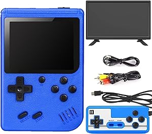 Photo 1 of Handheld Game Console with 400 FC Games-Retro Game Console- Portable Video Game Console, Support for Connecting TV & Two Players, 1020mAh Rechargeable Battery. (Blue)