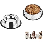 Photo 1 of Stainless Steel Dog Bowls with Anti-Skid Rubber Base, Food and Water Non Slip Anti Skid Stackable Feeder Bowl and Water Bowl 
