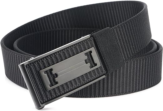 Photo 1 of BRPTIMIZE Men'S Ratchet Belt, 1.34“Nylon Tactical Belt Military Hiking Rigger Extra Thick Webbing (Black)
