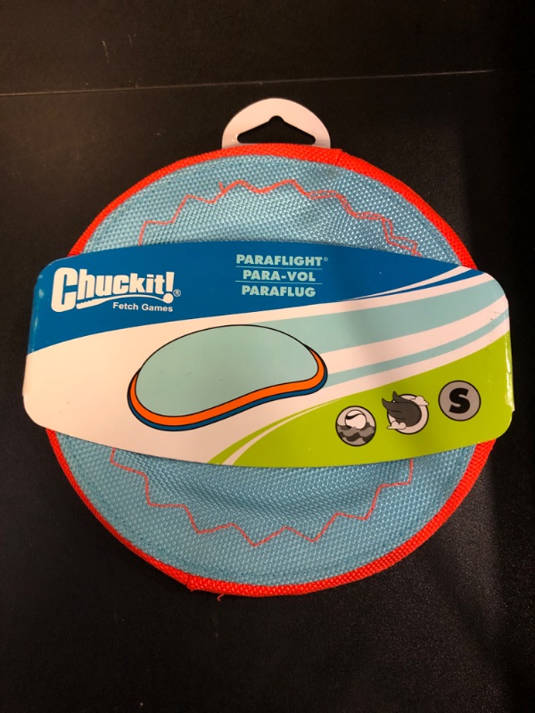 Photo 1 of ChuckIt! Paraflight Flyer Dog Frisbee Toy Floats On Water; Gentle On Dog's Teeth And Gums; Small Blue/Orange Small Flyer