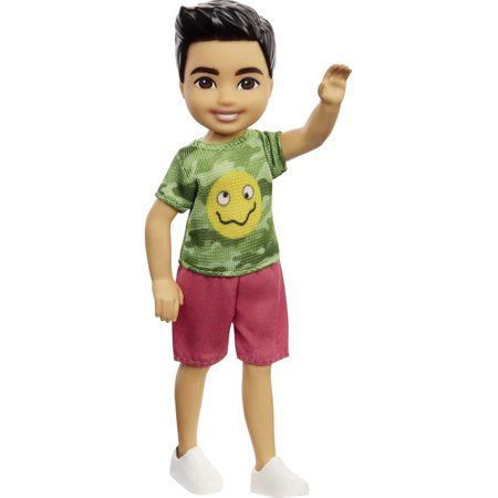 Photo 1 of Barbie Chelsea Boy Doll 6-inch Brunette Wearing Camo T-Shirt Shorts and Sneakers
