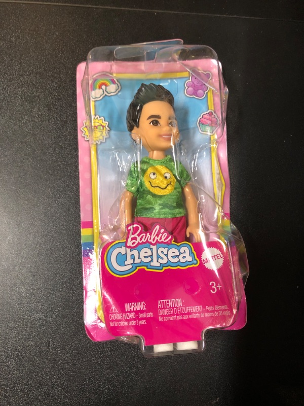 Photo 2 of Barbie Chelsea Boy Doll 6-inch Brunette Wearing Camo T-Shirt Shorts and Sneakers
