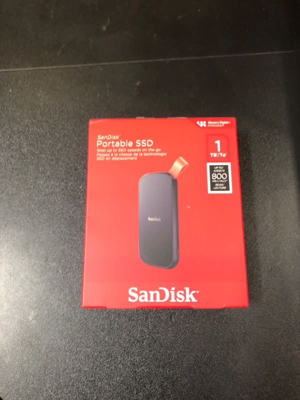 Photo 2 of SanDisk 1TB Portable SSD - Up to 800MB/s, USB-C, USB 3.2 Gen 2, Updated Firmware - External Solid State Drive - SDSSDE30-1T00-G26 New Generation 1TB