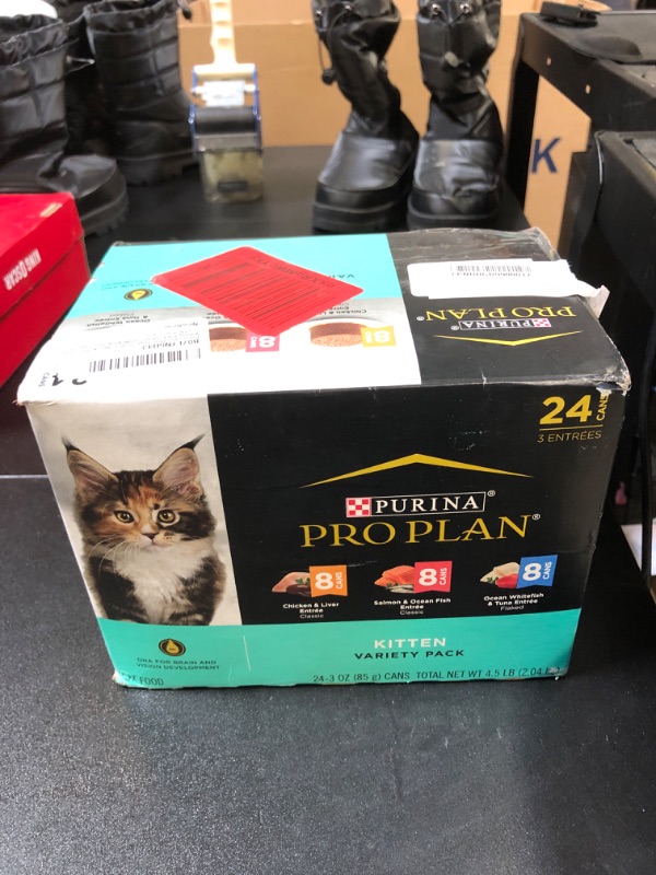 Photo 2 of Purina Pro Plan High Protein Wet Kitten Food Variety Pack, DEVELOPMENT Kitten Favorites - (24) 3 oz. Cans Variety Pack Variety Pack (24) 3 oz. Cans EXP  JULY 2025