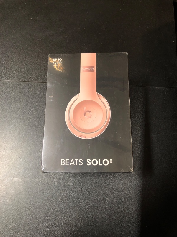 Photo 2 of Beats Solo3 Wireless On-Ear Headphones - Apple W1 Headphone Chip, Class 1 Bluetooth, 40 Hours of Listening Time, Built-in Microphone - Rose Gold  (FACTORY SEALED)