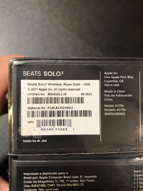 Photo 6 of Beats Solo3 Wireless On-Ear Headphones - Apple W1 Headphone Chip, Class 1 Bluetooth, 40 Hours of Listening Time, Built-in Microphone - Rose Gold  (FACTORY SEALED)