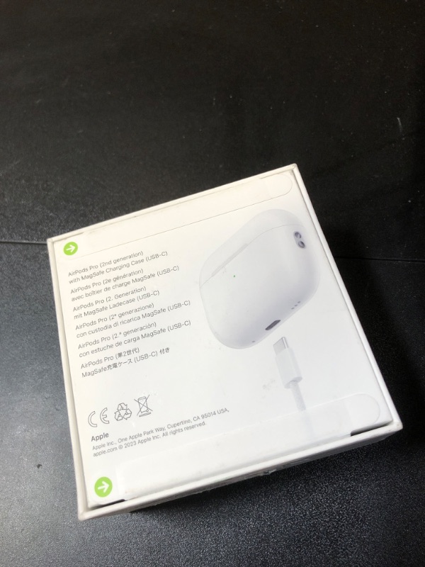 Photo 4 of Apple AirPods Pro (2nd Generation) Wireless Ear Buds with USB-C Charging, Up to 2X More Active Noise Cancelling Bluetooth Headphones, Transparency Mode, Adaptive Audio, Personalized Spatial Audio (FACTORY SEALED)