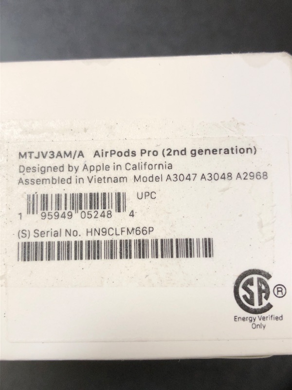 Photo 6 of Apple AirPods Pro (2nd Generation) Wireless Ear Buds with USB-C Charging, Up to 2X More Active Noise Cancelling Bluetooth Headphones, Transparency Mode, Adaptive Audio, Personalized Spatial Audio (FACTORY SEALED)