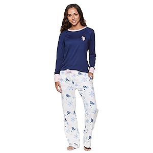 Photo 1 of US Polo Assn Womens Pajama Sets, Plush Pajama Sets For Women 2 Piece Pajamas
 SIZE LARGE 
