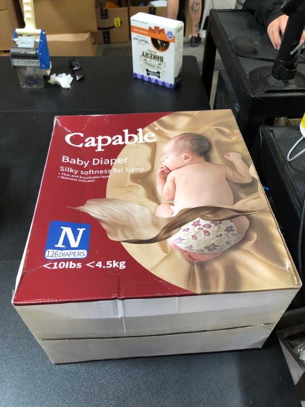 Photo 2 of Capable Newborn Diapers 126 Count, Triple Leak-Proof Baby Diapers, Hypoallergenic Disposable Diapers with Wetness Indicator, Extra-Absorbent, Light and Snug, Diapers Size NB Newborn (126 Count)