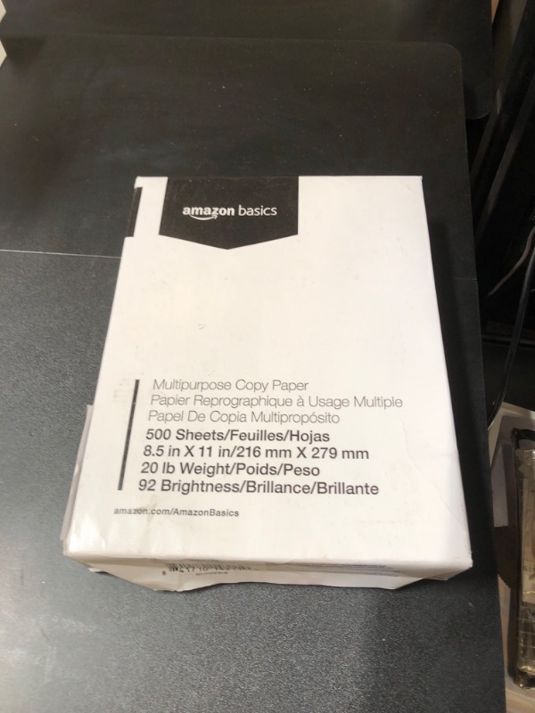 Photo 2 of Amazon Basics Multipurpose Copy Printer Paper, 8.5 x 11 Inch 20Lb Paper - 1 Ream (500 Sheets), 92 GE Bright White 1 Ream | 500 Sheets Multipurpose (8.5x11) Paper