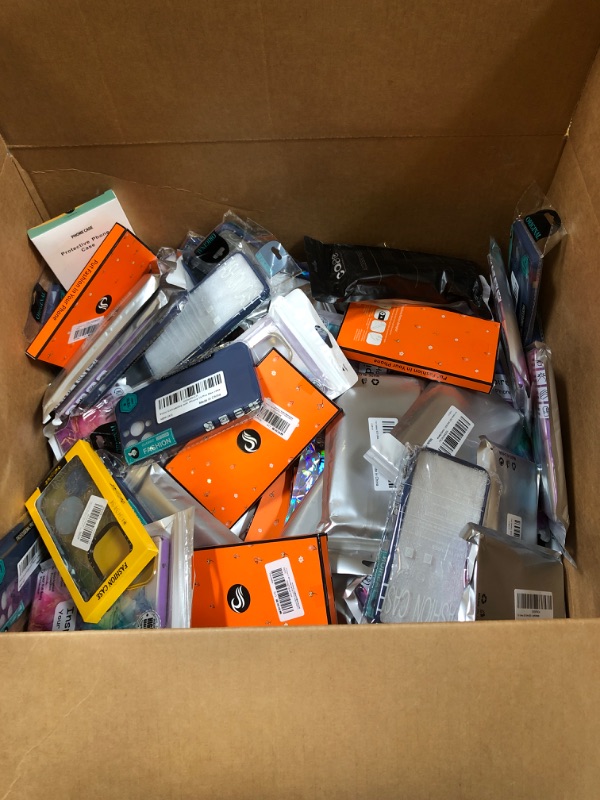 Photo 1 of MISCELLANEOUS PHONE CASES BOX LOT ITEMS (NEW)
(MIXED VARIETY) 