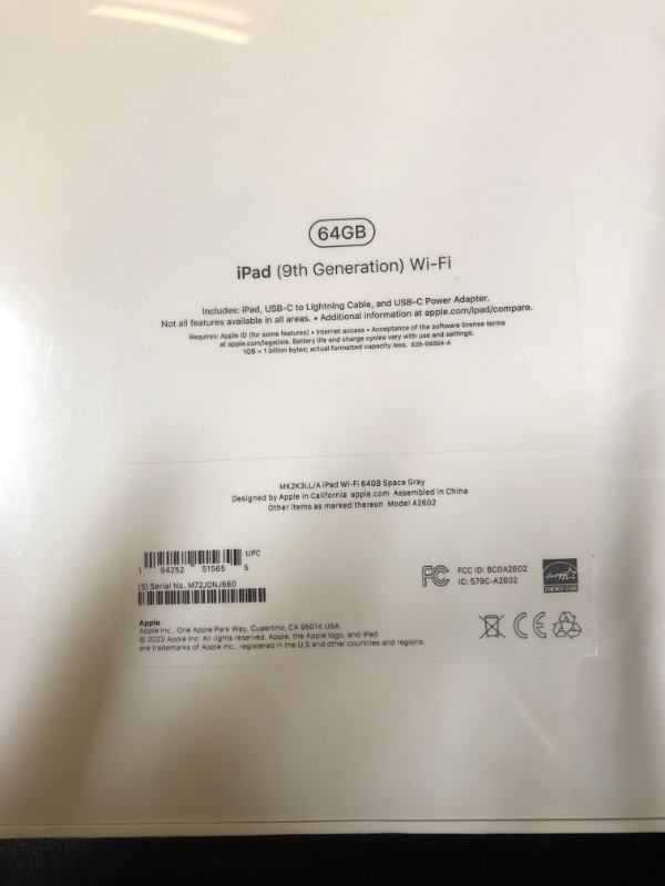 Photo 5 of Apple iPad (9th Generation): with A13 Bionic chip, 10.2-inch Retina Display, 64GB, Wi-Fi, 12MP front/8MP Back Camera, Touch ID, All-Day Battery Life – Space Gray (factory sealed)
