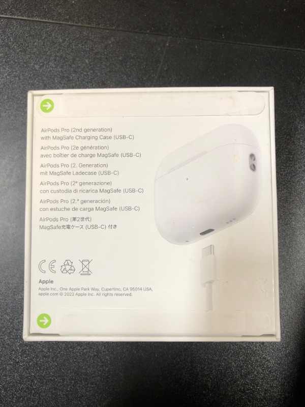 Photo 3 of Apple AirPods Pro (2nd Generation) Wireless Ear Buds with USB-C Charging, Up to 2X More Active Noise Cancelling Bluetooth Headphones, Transparency Mode, Adaptive Audio, Personalized Spatial Audio (factory sealed)