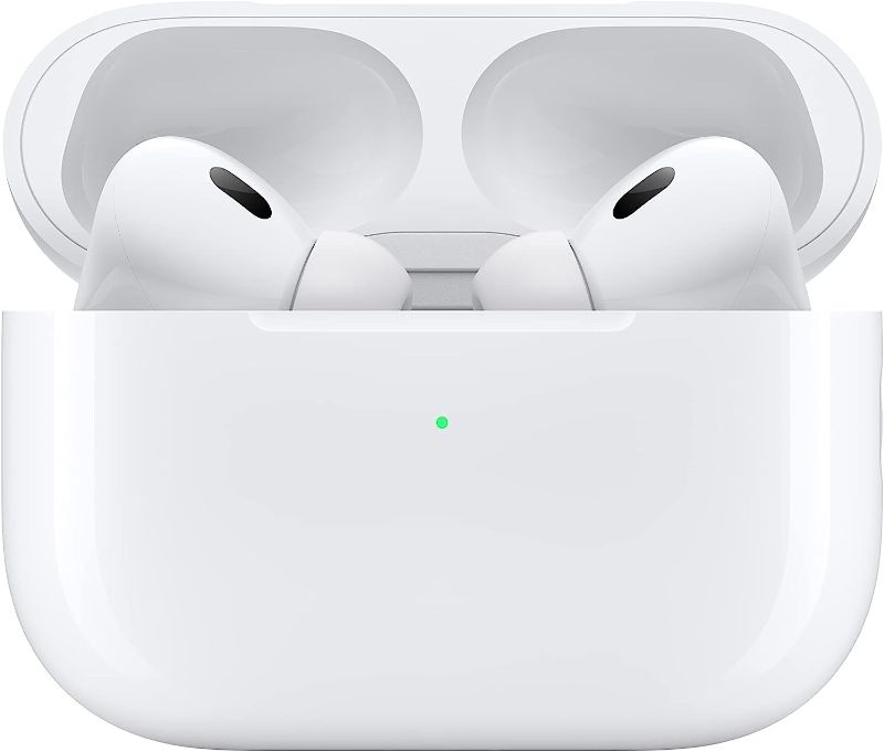 Photo 1 of Apple AirPods Pro (2nd Generation) Wireless Ear Buds with USB-C Charging, Up to 2X More Active Noise Cancelling Bluetooth Headphones, Transparency Mode, Adaptive Audio, Personalized Spatial Audio (factory sealed)