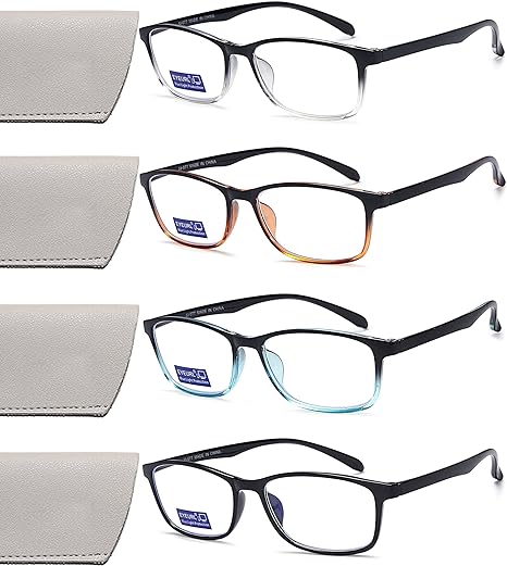 Photo 1 of EYEURL Reading Glasses for Women Blue Light Blocking 4-Pack TR90 Lightweight Readers Mixed Color Computer Glasses
