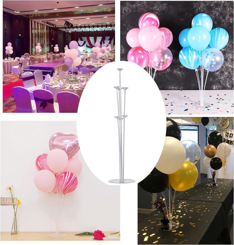 Photo 1 of 10Sets of Balloon Stand Kits  balloon arch kit with base, Reusable Clear Balloon Column Stand kit for Table, Including Glue, Tie Tool, Flower Clips, for Home Outdoors Birthday Wedding Party Decorations 
