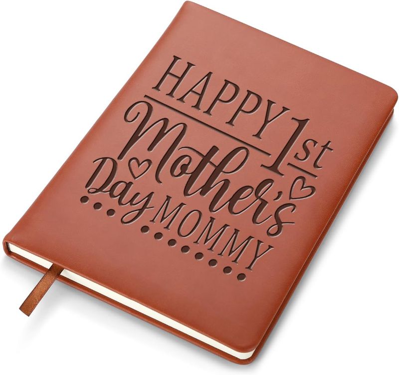 Photo 1 of RSRXEDL Give My Mom Dad Leather Diary Notebook 100 pages A5 College Rules Notebook Mother's Day Father's Day Gift Writing Diary (MOMMY)
