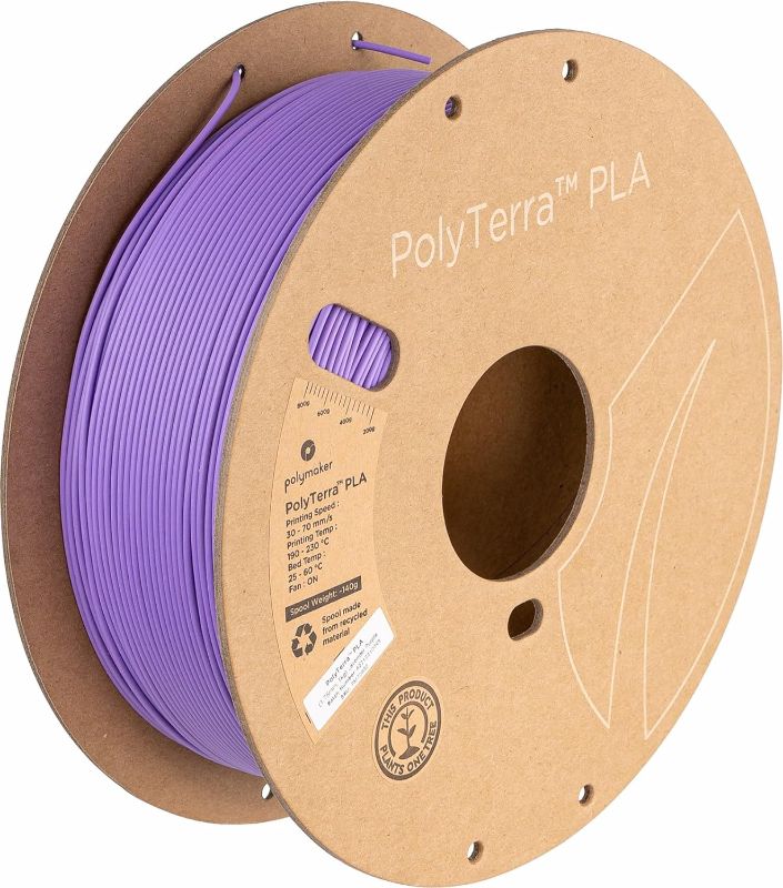 Photo 1 of Polymaker Matte PLA Filament 1.75mm Lavender Purple, 1.75 PLA 3D Printer Filament 1kg - PolyTerra 1.75 PLA Filament Matte Light Purple 3D Printing Filament
