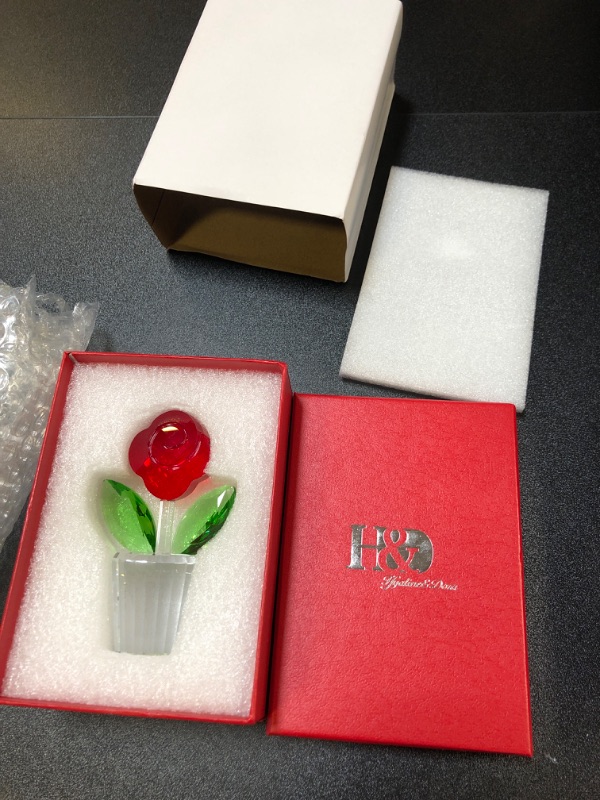 Photo 1 of 4" CRYSTAL FLOWER DECORATION GIFT