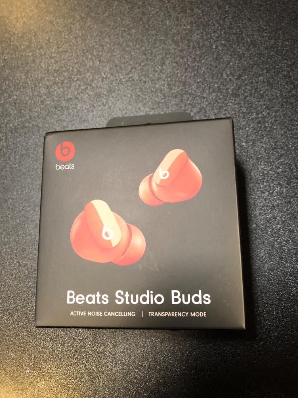 Photo 2 of Beats Studio Buds - True Wireless Noise Cancelling Earbuds - Compatible with Apple & Android, Built-in Microphone, IPX4 Rating, Sweat Resistant Earphones, Class 1 Bluetooth Headphones Red