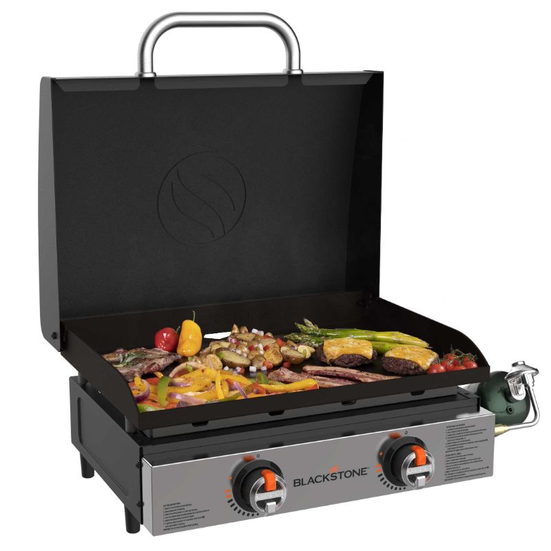 Photo 1 of Blackstone 2-Burner 22" Tabletop Griddle with Hood Omnivore Plate and Stainless Front Panel
