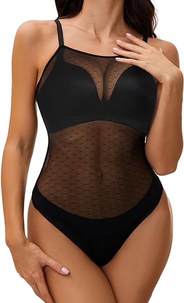 Photo 1 of CINOON Women Deep V Neck Sexy Lingerie See Through Teddy Babydoll Lingerie, xl
