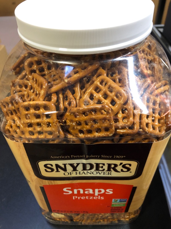 Photo 2 of Snyder's of Hanover Pretzel Snaps, 46 Oz Canister Snaps 2.87 Pound (Pack of 1) BEST BY 6/8/2024