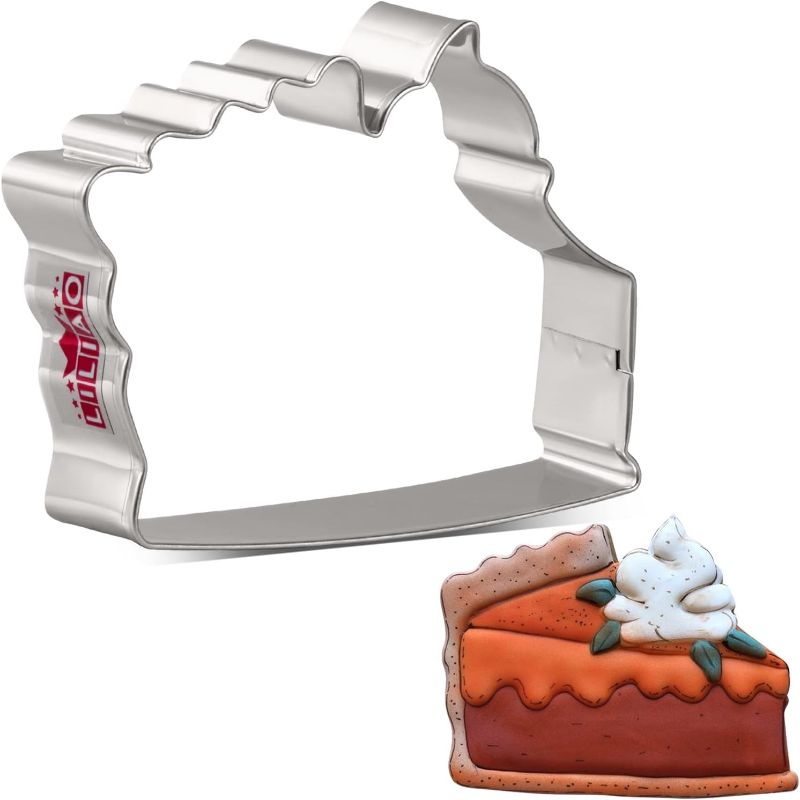 Photo 1 of LILIAO Pumpkin Pie Slice Cookie Cutter - 3.8 x 2.9 inches - Stainless Steel - By Janka
