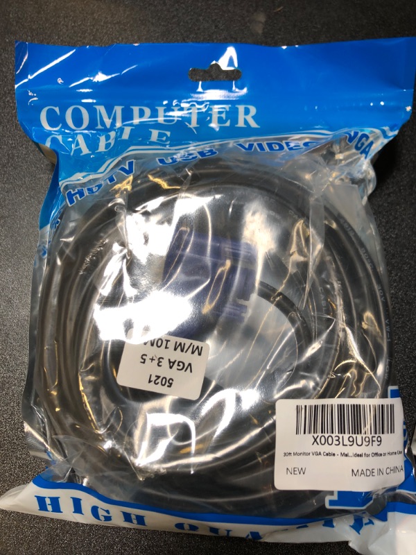 Photo 1 of 30 FT MONITOR CABLE FULL HD 4KX2K USB VIDEO VGA COMPUTER CABLE