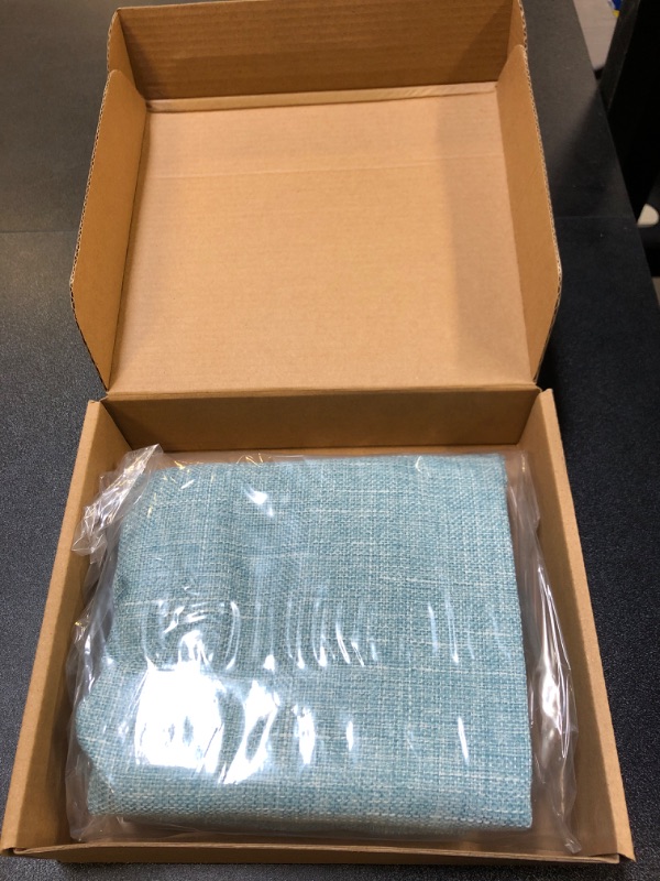 Photo 1 of Ikuoic Light Blue Linen Decorative Throw Pillow Covers 18x18 Inch Set of 2, Square Cushion Case with 3 Vintage Buttons/Hidden Zipper,Modern Farmhouse Home Decor for Couch,Bed
