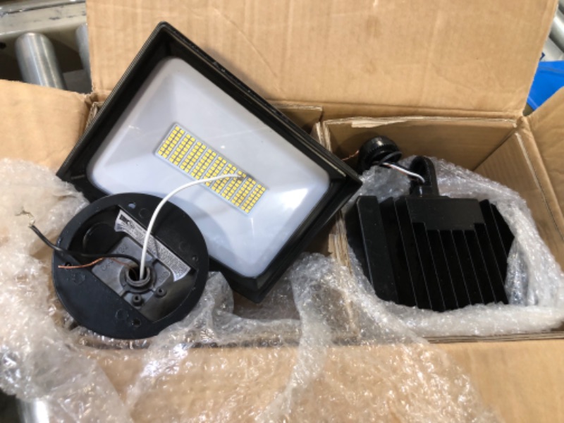 Photo 3 of **FOR PARTS**DEWENWILS 2-Pack 65W LED Flood Light Outdoor, IP65 Waterproof 6670 Lumen Super Bright(500W Halogen Equiv)Adjustable Knuckle Mount LED Security Light, 5000K Daylight for Yard, Garage, Garden, UL Listed Black-65 Watts