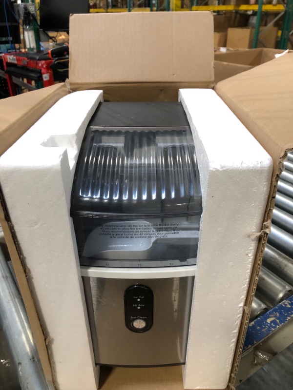 Photo 1 of Kismile Nugget Ice Makers Countertop,Pebble Ice Maker Machine with Crushed Ice, 35lbs/Day,One-Click Operation,Self-Cleaning Countertop ice Machine,Pellet Ice Maker Countertop for Home/Kitchen/Office 35lbs/24H Stainless Steels Silver Upgrade 1