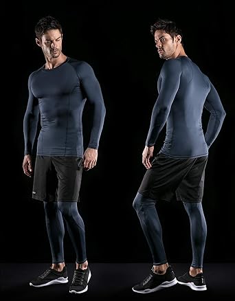 Photo 1 of 
ATHLIO 1 or 2Pack Men's UPF 50+ Long Sleeve Compression Shirts, Water Sports Rash Guard Base Layer, Athletic Workout Shirt