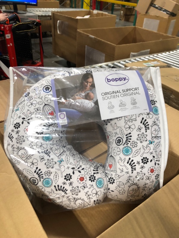 Photo 3 of Boppy Nursing Pillow Original Support, Doodles, Ergonomic Nursing Essentials for Bottle and Breastfeeding, Firm Fiber Fill, with Removable Nursing Pillow Cover, Machine Washable