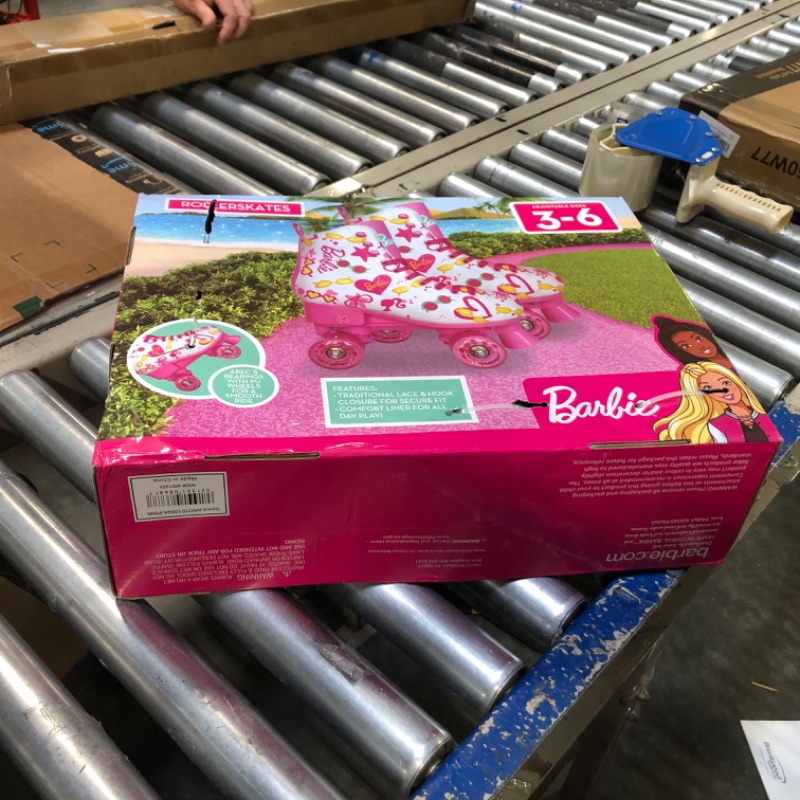 Photo 3 of BARBIE Roller Skates for Girls - Adjustable Sizes, Glitter Wheels, ABEC 5 Bearings - Durable PVC Material, Foam Shoe Lining - Perfect for Active Fun and Adventures 3-6