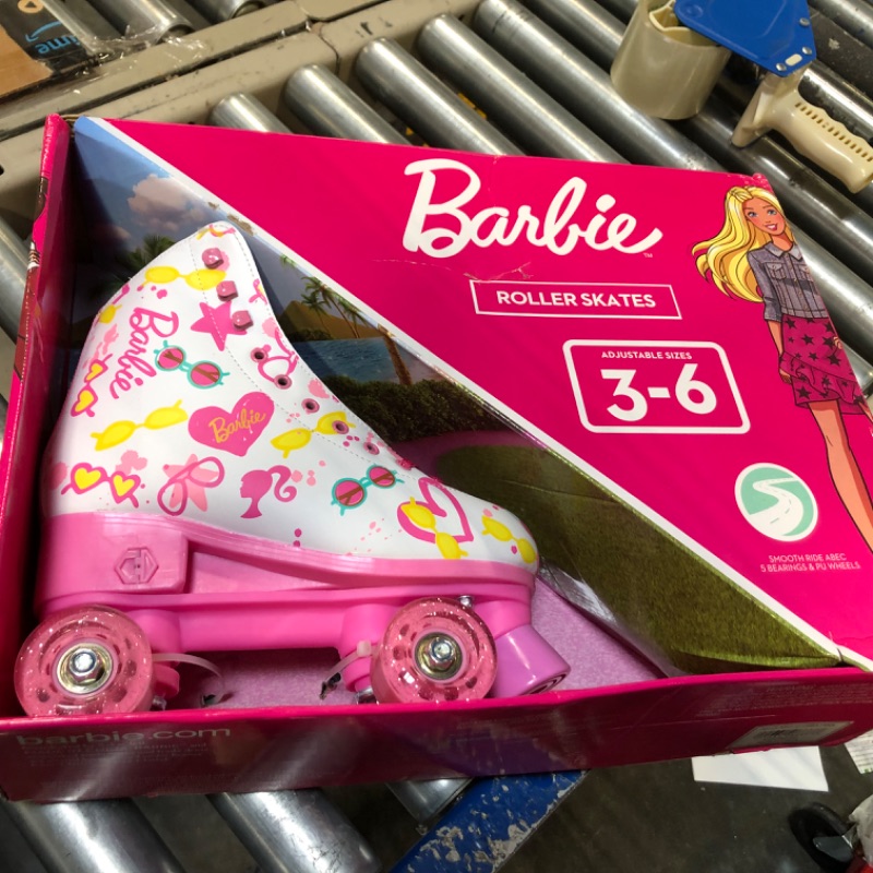 Photo 4 of BARBIE Roller Skates for Girls - Adjustable Sizes, Glitter Wheels, ABEC 5 Bearings - Durable PVC Material, Foam Shoe Lining - Perfect for Active Fun and Adventures 3-6